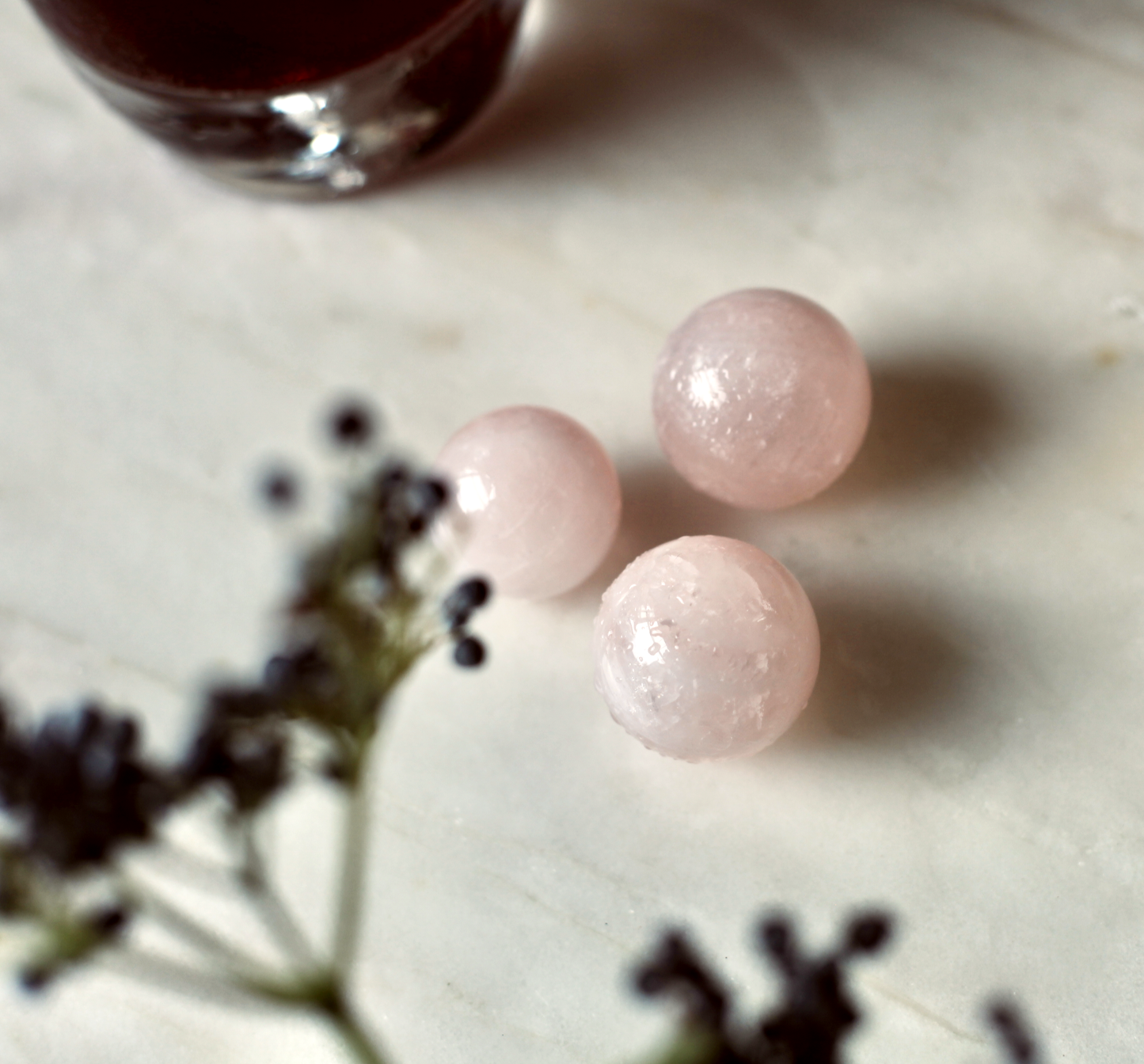 St Hildie's Divine Barware - Rose Quartz Cocktail Stones - Set of 3