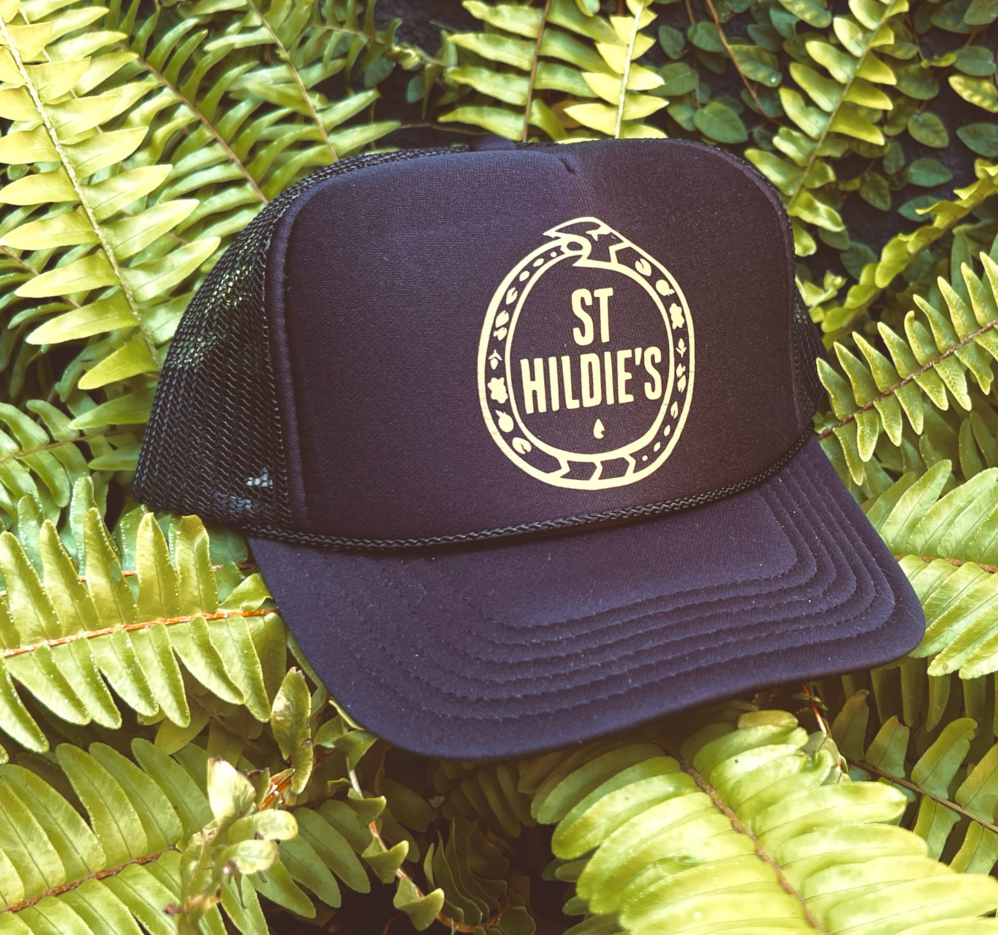 Load image into Gallery viewer, St Hildie&amp;#39;s Ouroboros Trucker Cap
